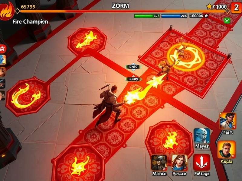 Fire Champion battle royale map showing different zones